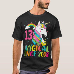 Camiseta Magia desde 2008 13 de Aniversário da Unicórn 13 Y