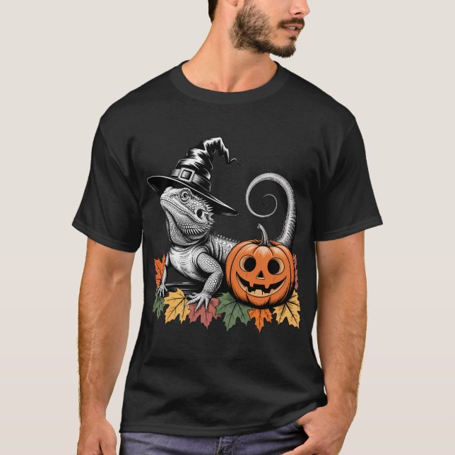 Camiseta Magia do dragão barbudo de Halloween (Frente)