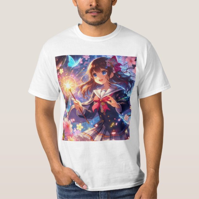 Camiseta Magia en el Aire: Dibujo Encantado de Bruja (Frente)