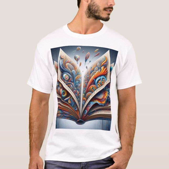 Camiseta Magia Libertada: Uma Viagem Fantástica de Um Livro (Frente)