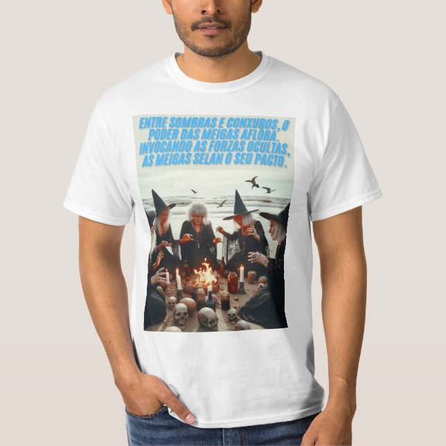 Camiseta  Magia Negra das Meigas na Praia (Frente)