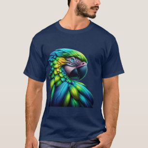 Camiseta Magia Neon Green Macaw: Uma explosão vibrante de c