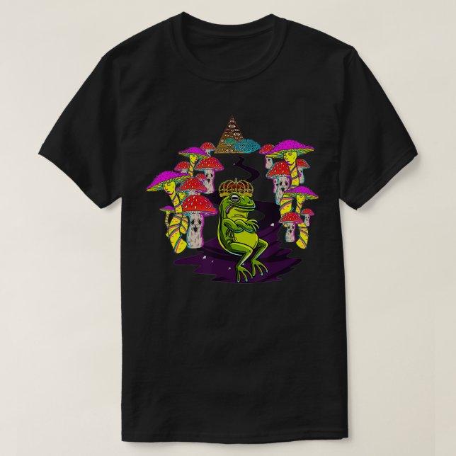 Camiseta Magia Psicodélica do Sapo Real Trippy King (Frente do Design)