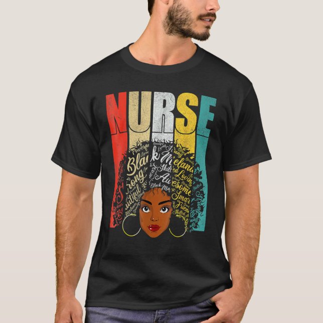Camiseta Magic Black Nurse Melanin Black History Pride Nurs (Frente)