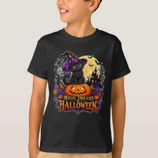 Camiseta Magic Dreams Halloween Gato Preto