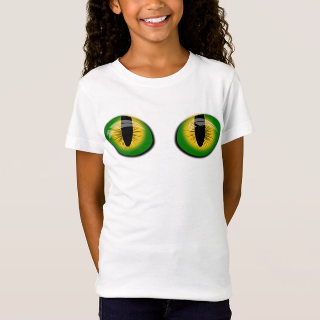 Camiseta Magic Green Yellow Cat Eyes Girl Tee (Frente)