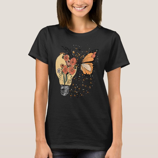 Camiseta Magic In All Of Us Butterfly Flower Bulb Mental He (Frente)