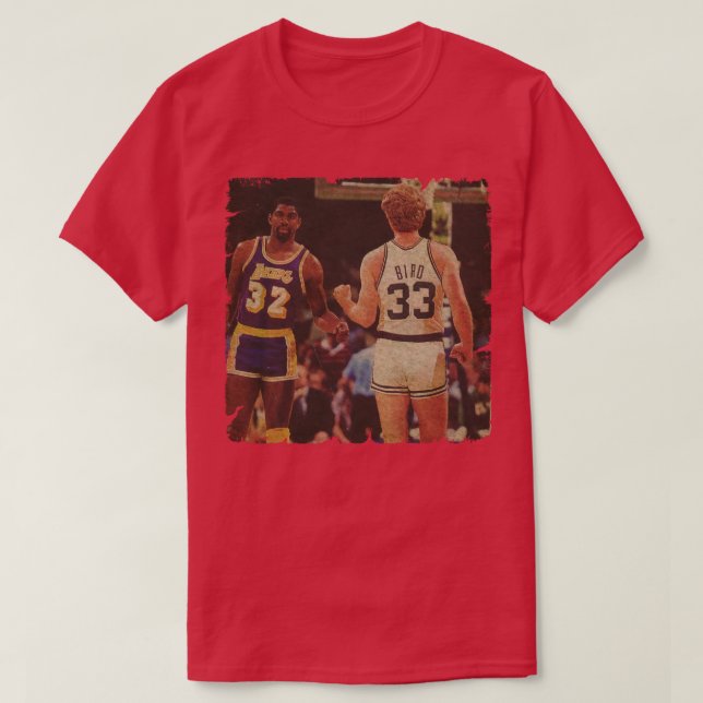 Camiseta Magic Johnson e Larry Bird (Frente do Design)
