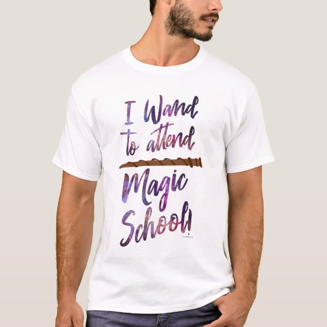Camiseta Magic School Funny Wizard Wand Slogan (Frente)