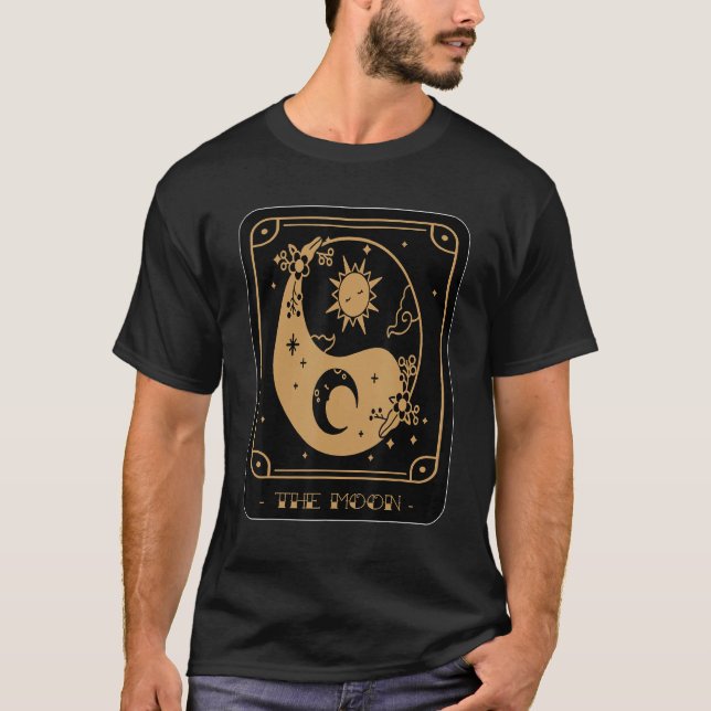 Camiseta Mágica - Cartões Místicos Da Placa Tarot Da Lua Oc (Frente)