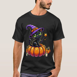 Camiseta Mágica da Meia-Noite: A Moonlit Spell do Gato Enca