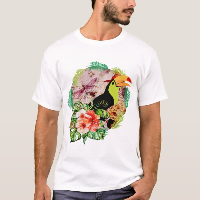 Camiseta Mágica de Toucan - Bruxaria de Pássaro Tropical (Frente)
