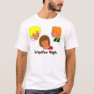 Camiseta Mágica de turquesa dos desenhos animados