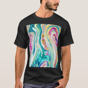 Camiseta Mágica: Design de pintura metálica.