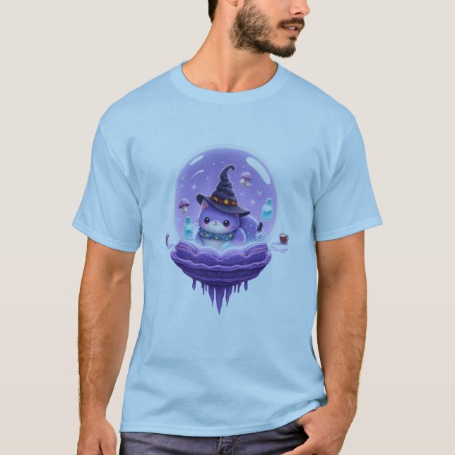 Camiseta Mágica Kawaii Bola de Cristal de Gata Bru (Frente)