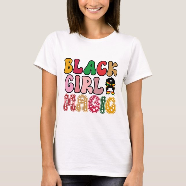 Camiseta Mágica Menina Negra - História Negra (Frente)