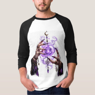 Camiseta Mágica Roxa Mãos de Bruxa Gótica