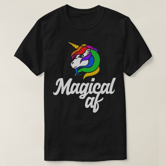Camiseta Magical AF  Magic unicorn retro rainbow tee s  (Frente do Design)