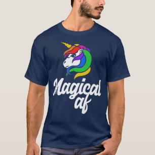 Camiseta Magical AF unicórnio mágico retro arco-íris