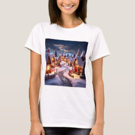 Camiseta Magical Gingerbread Village at Night 