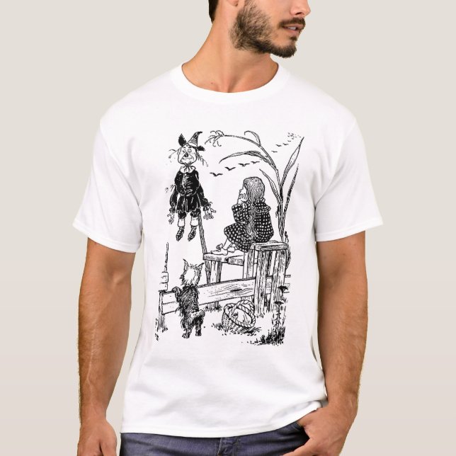 Camiseta Mágico de Oz Dorothy Toto e o espantalho (Frente)