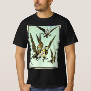 Camiseta Mágico de Oz Vintage, Macacos Voadores com Dorothy