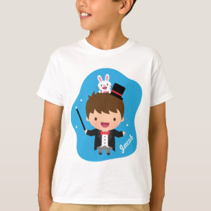 Camiseta Mágico Fofo Truque do Coelho Mágico Para Crianças