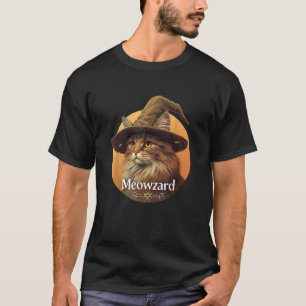 Camiseta Mágico Meowzard Encantador Gato Mago Ilustração