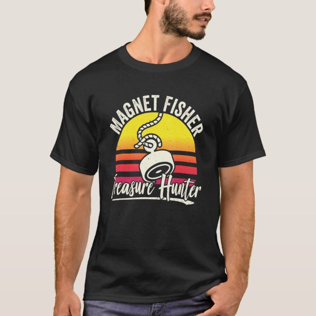 Camiseta Magnet Fisher Treasure Hunter Pescador Magnets Fi (Frente)
