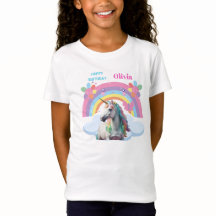 Magnético Unicorn Rainbow Happy Birthday Olivia