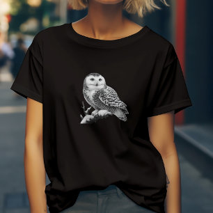 Camiseta Magnífica Coruja-da-Neve Empoleirada