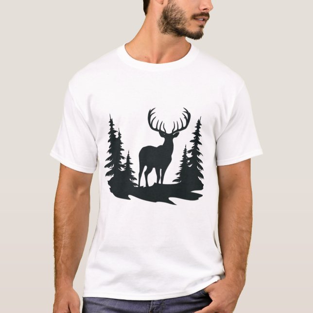 Camiseta Magnífico Buck Entre Pinheiros (Frente)