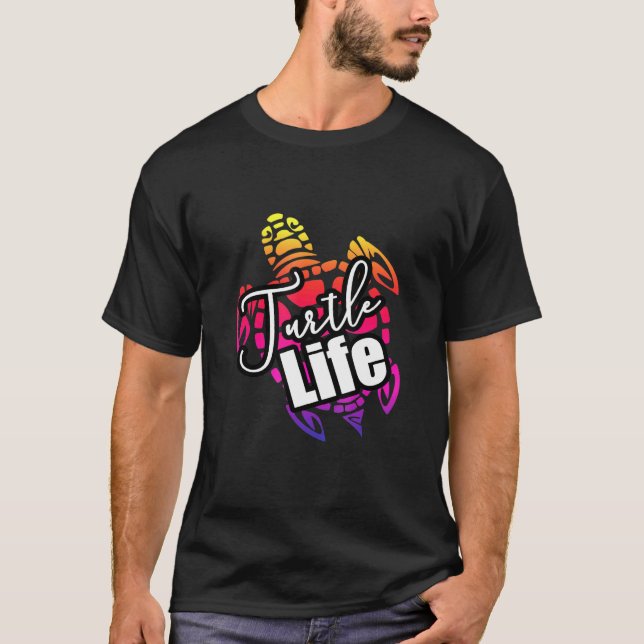 Camiseta Magnífico Design da Praia do Mar da Turtle (Frente)