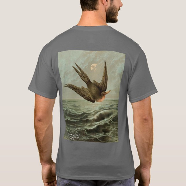 Camiseta Magnífico Frigatebird, Trabalho de arte frontal/in (Verso)