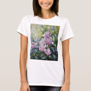 Camiseta Magnólia Serenidade – Arte Floral por Lukian