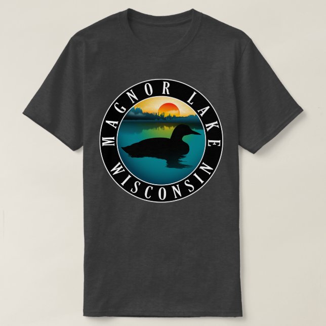 Camiseta Magnor Lake Wisconsin Loon (Frente do Design)