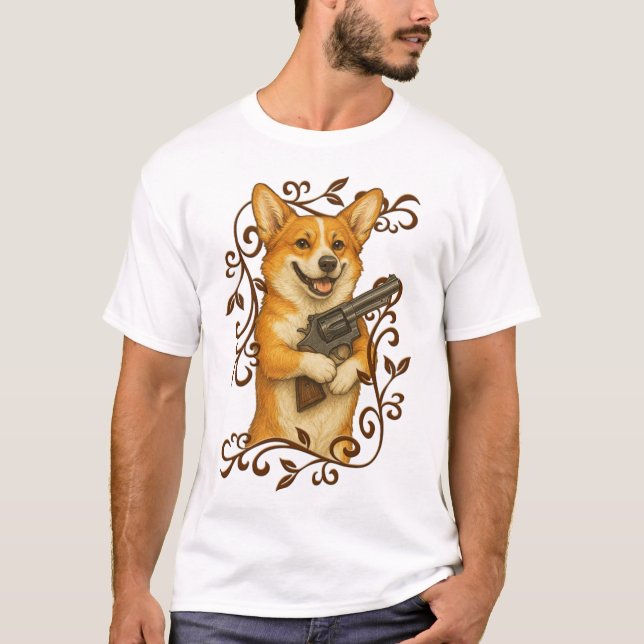 Camiseta Magnum Corgi I - Scroll Border (Frente)