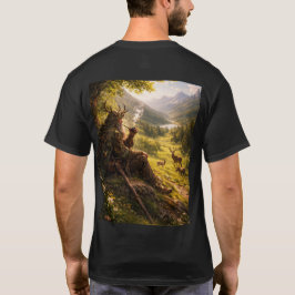 Camiseta mago em uma colina