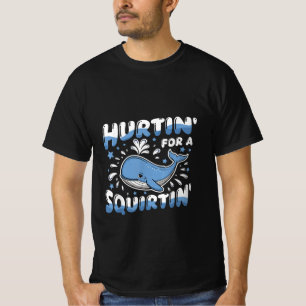 Camiseta Magoando Por Uma Baleia Azul Engraçada Esguichando