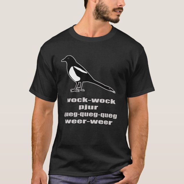 Camiseta Magpie é uma famosa canção-pássaro imitando outros (Frente)