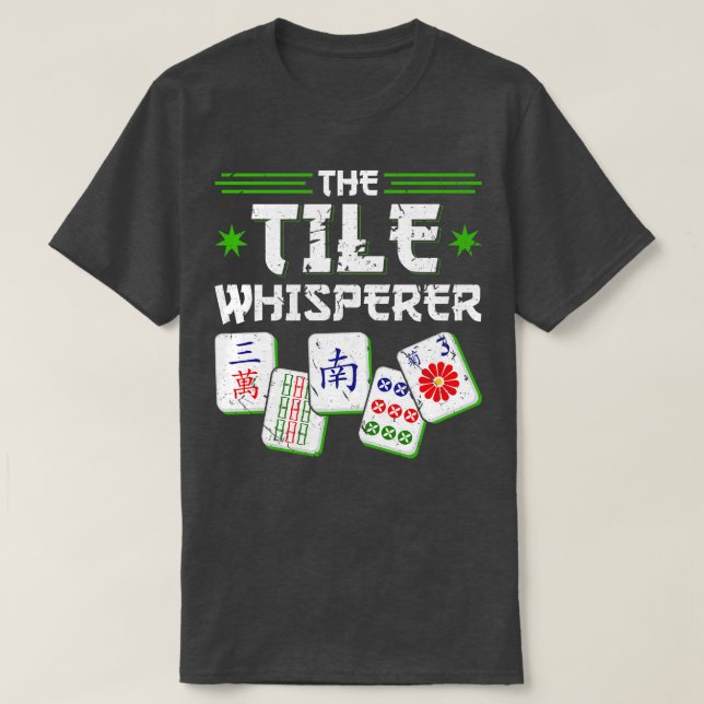 Camiseta Mah Jong Azulejo Whisperer Funny Mahjong (Frente do Design)