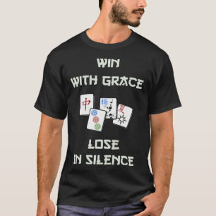 Camiseta Mah Jong Vencer Com Diversão Jogo de Peças Gráfica