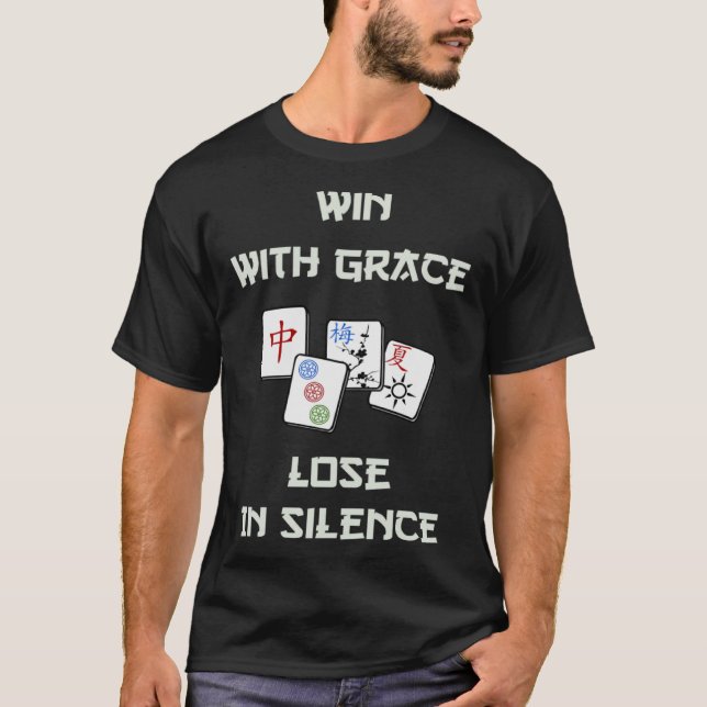 Camiseta Mah Jong Win Com O Jogo De Azulejo De Graça (Frente)