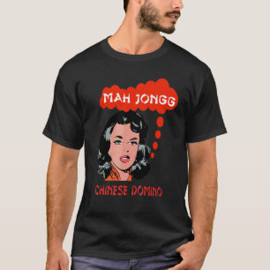 Camiseta Mah Jongg Chinês Jogo Domino Americano Mah Jong Ap