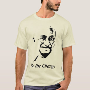Camiseta Mahatma Gandhi - Seja a mudança - T-shirt orgâni