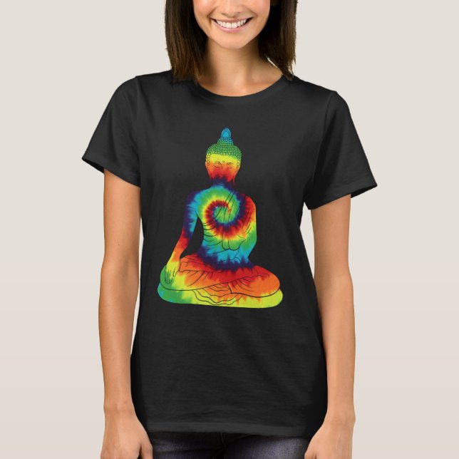 Camiseta Mahayana Buddhism Tie Dye Vajrayana Buda Estátua (Frente)