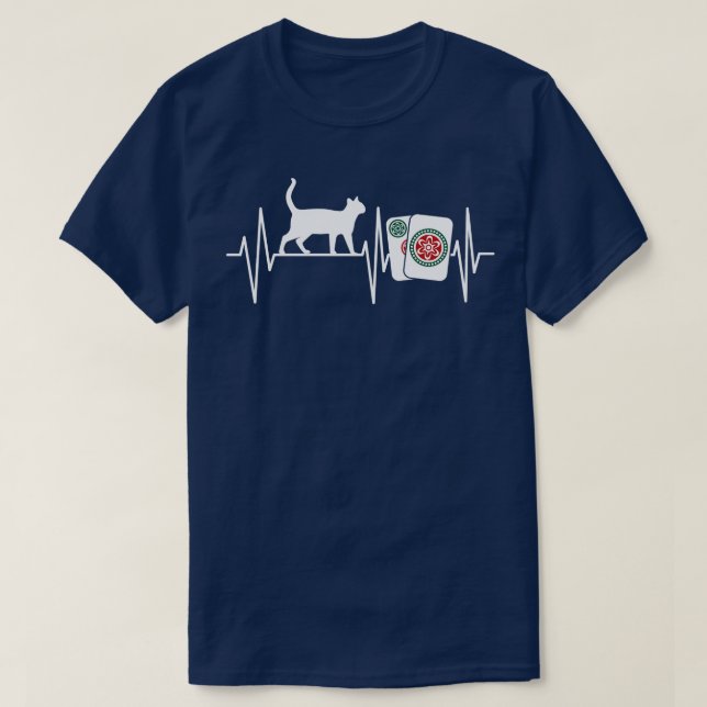 Camiseta Mahjong Cat Lover Engraçado Jogo Chinês Para Mahjo (Frente do Design)