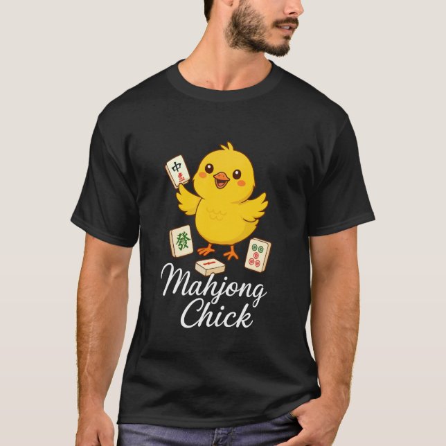 Camiseta Mahjong Chick Chinese Game (Frente)