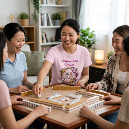 Camiseta Mahjong Com As Garotas