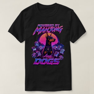Camiseta Mahjong & Dogs Synthwave Doberman Arte